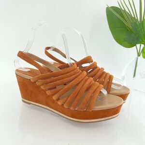 Donald J. Pliner Fenn Women's Sandals Size 8.5 Brown Wedge Slingback Strappy